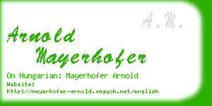 arnold mayerhofer business card